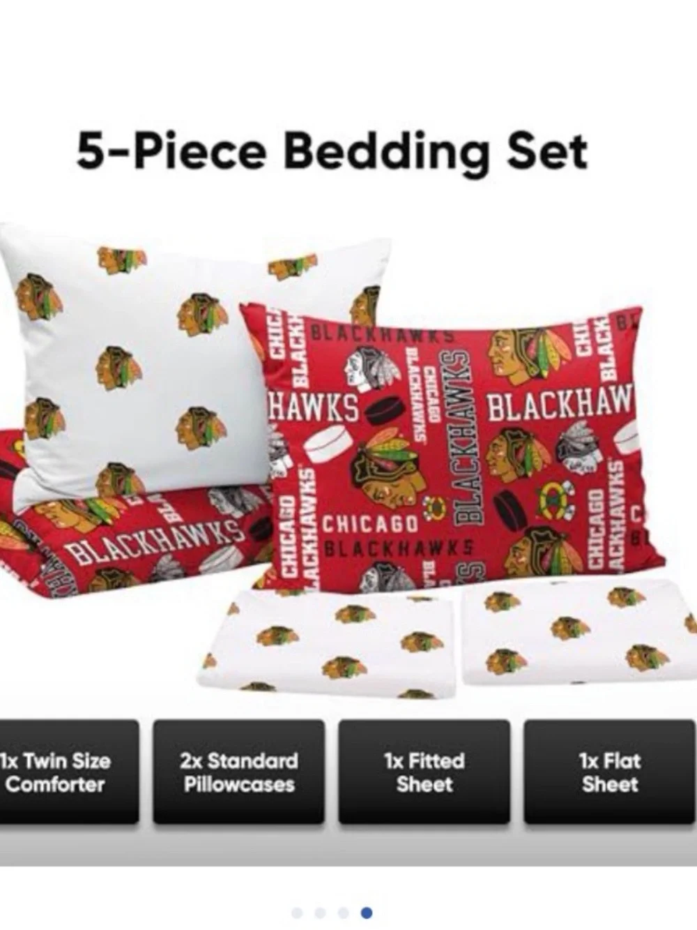 Black Red Chicago Sports Comforter Set